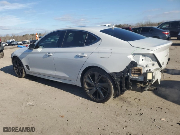 2022 Genesis G70 3.3T with VIN KMTG54TE7NU082115, listed as a Copart auction lot 85137724 with 97,222 mi miles and Salvage Title. Bid and sale history available at carsss.com. Image 2.