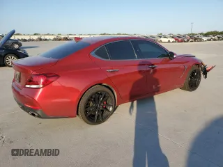 2020 Genesis G70 3.3T with VIN KMTG34LE7LU056746, listed as a Copart auction lot 74780724 with 42,340 mi miles and Salvage Title. Bid and sale history available at carsss.com. Image 3.