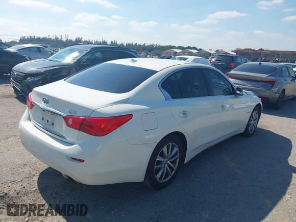 2017 Infiniti Q50 2.0t with VIN JN1CV7AP4HM642506, listed as a IAAI auction lot 41454542 with 131,807 mi miles. Bid and sale history available at carsss.com. Image 4.
