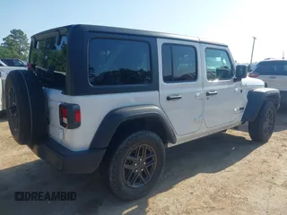 2024 Jeep Wrangler Sport S with VIN 1C4PJXDN2RW276247, listed as a IAAI auction lot 42323514 with 19,162 mi miles and . Bid and sale history available at DreamBid. Image 4.