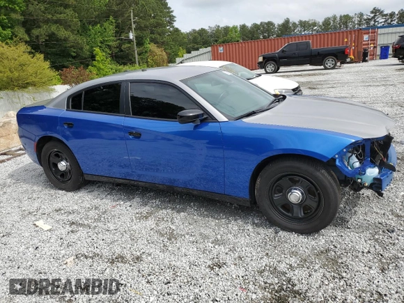 2022 Dodge Charger Police with VIN 2C3CDXAT5NH116675, listed as a Copart auction lot 55891205 with 59,669 mi miles and Salvage Title. Bid and sale history available at DreamBid. Image 4.