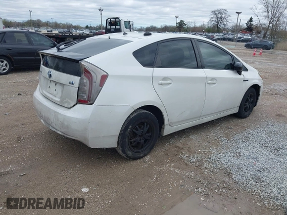 2012 Toyota Prius One with VIN JTDKN3DU4C5462870, listed as a IAAI auction lot 42091577 with 370,495 mi miles. Bid and sale history available at carsss.com. Image 4.