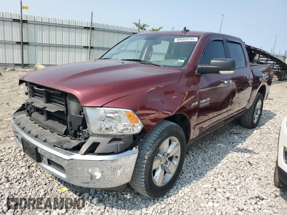2017 Ram 1500 Big Horn with VIN 3C6RR7LT8HG665545, listed as a Copart auction lot 69569744 with 123,577 mi miles and Salvage Title. Bid and sale history available at carsss.com. Image 1.