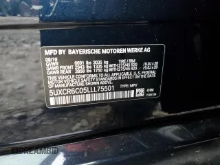 2020 BMW X5 xDrive40i with VIN 5UXCR6C05LLL75501, listed as a Copart auction lot 72288492 with 53,454 mi miles. Bid and sale history available at carsss.com. Image 14.