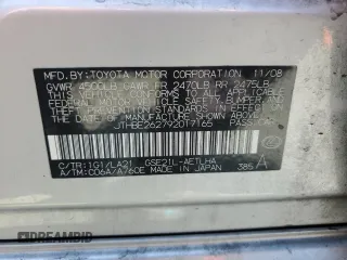 2009 Lexus IS 350 with VIN JTHBE262792017165, listed as a Copart auction lot 58847015 with 188,638 mi miles and Salvage title. Bid and sale history available at DreamBid. Image 13.