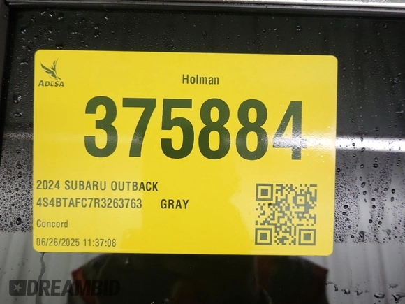 2024 Subaru Outback Premium with VIN 4S4BTAFC7R3263763, listed as a IAAI auction lot 42774215 with 31,375 mi miles and . Bid and sale history available at DreamBid. Image 41.