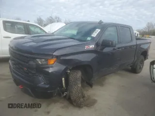 2022 Chevrolet Silverado 1500 Custom Trail Boss with VIN 3GCPDCED4NG533598, listed as a Copart auction lot 87164224 with 14,725 mi miles and Salvage Title. Bid and sale history available at DreamBid. Image 1.