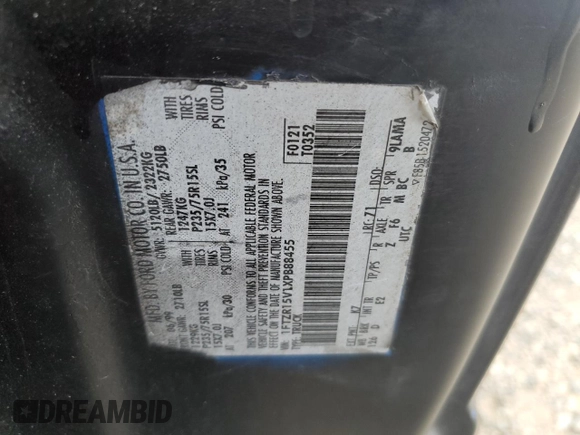 1999 Ford Ranger XL with VIN 1FTZR15V1XPB88455, listed as a Copart auction lot 61976915 with 117,711 mi miles and Salvage title. Bid and sale history available at DreamBid. Image 12.