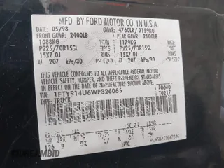 1998 Ford Ranger XL z VIN 1FTYR14U6WPB26066, wystawiony jako IAAI lot #41538800 z przebiegiem 132 151 mil mil oraz . Historia ofert i sprzedaży dostępna na DreamBid. Obrazek 9.