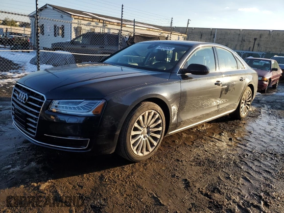 2015 Audi A8 z VIN WAUJGAFD4FN028750, wystawiony jako Copart lot #89099265 z przebiegiem 44 149 mil mil oraz Szkoda całkowita • Salvage title. Historia ofert i sprzedaży dostępna na DreamBid. Obrazek 1.