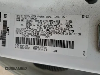 2012 Toyota Tundra 4WD Truck with VIN 5TFDY5F17CX252265, listed as a Copart auction lot 51209395 with 111,183 mi miles and Salvage Title. Bid and sale history available at carsss.com. Image 12.