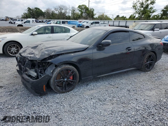 2022 BMW 4 Series 430i z VIN WBA53AP08NCJ06319, wystawiony jako Copart lot #50144015 z przebiegiem 17 935 mil mil oraz Szkoda całkowita • Salvage title. Historia ofert i sprzedaży dostępna na DreamBid. Obrazek 1.