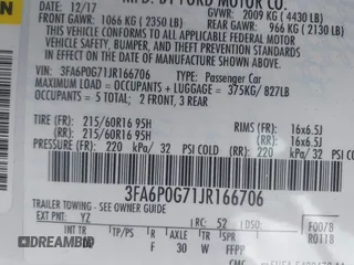 2018 Ford Fusion S z VIN 3FA6P0G71JR166706, wystawiony jako IAAI lot #42275722 z przebiegiem 33 752 mil mil oraz . Historia ofert i sprzedaży dostępna na DreamBid. Obrazek 9.