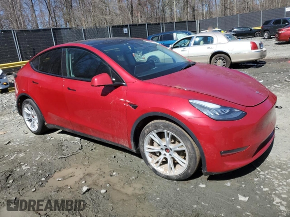 2021 Tesla Model Y Long Range with VIN 5YJYGAEE4MF260627, listed as a Copart auction lot 49091655 with 67,850 mi miles and Salvage Title. Bid and sale history available at DreamBid. Image 4.
