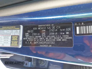 2023 Kia Forte LXS with VIN 3KPF24AD3PE507263, listed as a IAAI auction lot 41805579 with 26,232 mi miles. Bid and sale history available at carsss.com. Image 9.