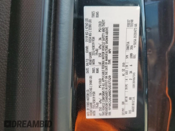 2013 Ford Escape Titanium z VIN 1FMCU0J98DUD37329, wystawiony jako Copart lot #50832495 z przebiegiem 94 386 mil mil oraz Szkoda całkowita • Salvage title. Historia ofert i sprzedaży dostępna na DreamBid. Obrazek 13.