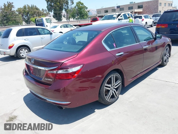 2016 Honda Accord Sport z VIN 1HGCR2F52GA128487, wystawiony jako IAAI lot #42465955 z przebiegiem Nie podano mil oraz . Historia ofert i sprzedaży dostępna na DreamBid. Obrazek 4.