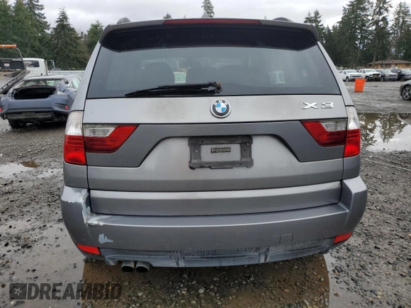 2009 BMW X3 xDrive30i with VIN WBXPC934X9WJ26260, listed as a Copart auction lot 50270245 with 80,312 mi miles and Salvage Title. Bid and sale history available at carsss.com. Image 6.