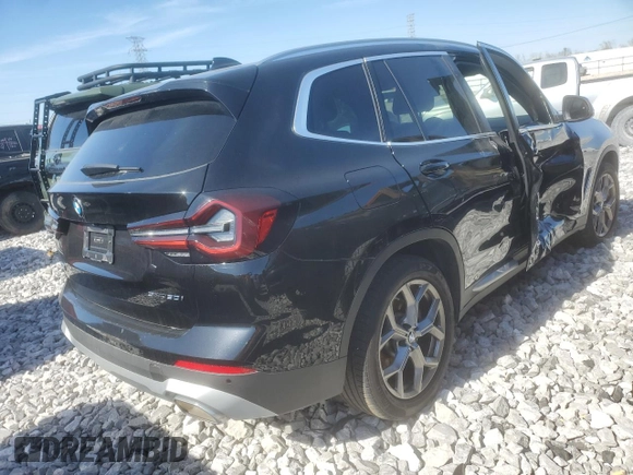 2024 BMW X3 sDrive30i with VIN 5UX43DP00R9U52981, listed as a Copart auction lot 45053885 with 29,463 mi miles and Clean Title. Bid and sale history available at DreamBid. Image 3.