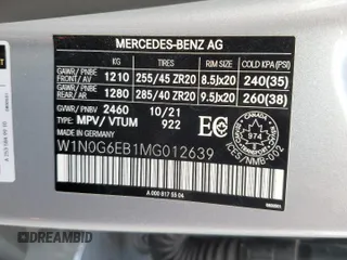 2021 Mercedes-Benz GLC with VIN W1N0G6EB1MG012639, listed as a Copart auction lot 82378274 with 12,452 mi miles and Clean Title. Bid and sale history available at carsss.com. Image 14.