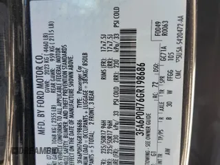 2016 Ford Fusion SE с VIN 3FA6P0H76GR198686, выставлен на аукционе Copart как лот 58954705 с пробегом 182 579 миль миль и Списание • Salvage title. История ставок и продаж доступна на DreamBid. Изображение 12.
