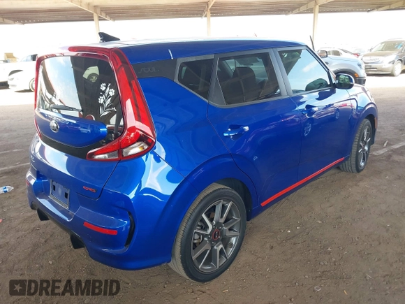 2021 Kia Soul GT-Line with VIN KNDJ63AU6M7740302, listed as a IAAI auction lot 41436817 with 42,182 mi miles and . Bid and sale history available at DreamBid. Image 4.