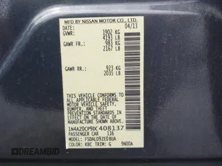 2013 Nissan LEAF SL with VIN 1N4AZ0CP9DC408137, listed as a IAAI auction lot 42517495 with 53,237 mi miles and . Bid and sale history available at DreamBid. Image 9.