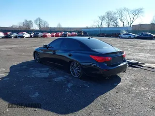 2016 Infiniti Q50 3.0t Red Sport 400 with VIN JN1FV7AR9GM451130, listed as a IAAI auction lot 41847805 with 89,146 mi miles. Bid and sale history available at carsss.com. Image 3.