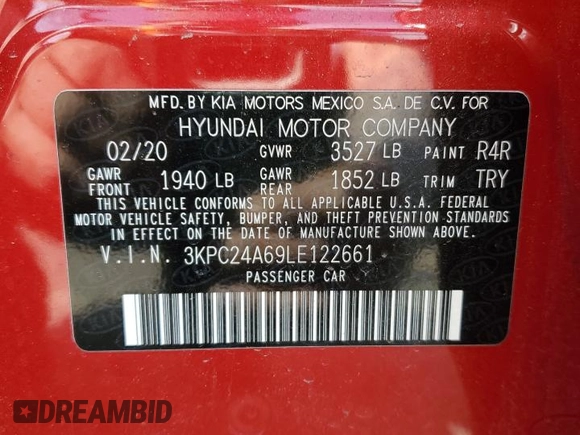 2020 Hyundai Accent SE with VIN 3KPC24A69LE122661, listed as a Copart auction lot 46142243 with 7,079 mi miles. Bid and sale history available at carsss.com. Image 12.