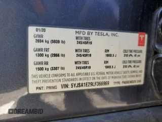 2020 Tesla Model S Long Range с VIN 5YJSA1E29LF366969, выставлен на аукционе Copart как лот 88164585 с пробегом 114 809 миль миль и Списание • Salvage title. История ставок и продаж доступна на DreamBid. Изображение 13.