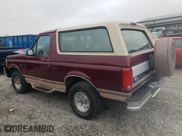 1996 Ford Bronco Custom with VIN 1FMEU15H7TLB67016, listed as a Copart auction lot 43911765 with 150,183 mi miles and Salvage Title. Bid and sale history available at DreamBid. Image 2.