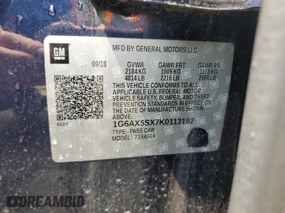 2019 Cadillac CTS Luxury AWD с VIN 1G6AX5SX7K0113182, выставлен на аукционе Copart как лот 58481055 с пробегом 58 652 миль миль и Чистый • Clean title. История ставок и продаж доступна на DreamBid. Изображение 13.