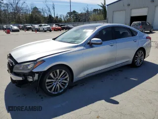 2015 Hyundai Genesis 5.0L with VIN KMHGN4JF7FU028076, listed as a Copart auction lot 48015085 with 144,021 mi miles and Salvage Title. Bid and sale history available at carsss.com. Image 1.