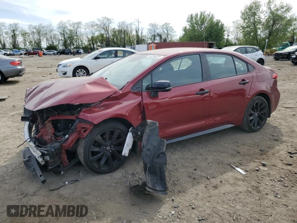 2022 Toyota Corolla SE with VIN 5YFS4MCE4NP105536, listed as a Copart auction lot 54096325 with 22,727 mi miles and Salvage Title. Bid and sale history available at carsss.com. Image 1.