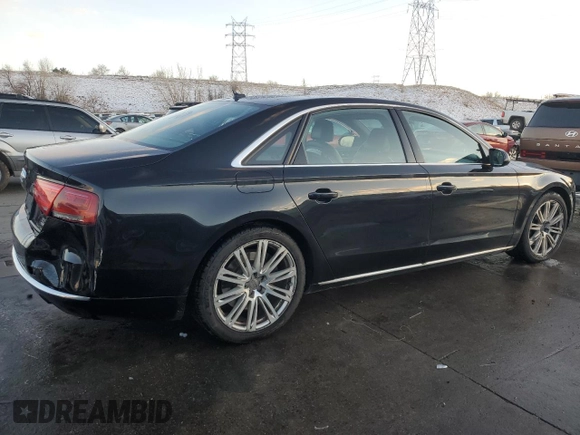 2012 Audi A8 L with VIN WAURVAFDXCN017238, listed as a Copart auction lot 52631965 with 138,162 mi miles and Salvage Title. Bid and sale history available at carsss.com. Image 3.