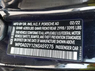 2022 Porsche Taycan GTS z VIN WP0AD2Y12NSA59275, wystawiony jako IAAI lot #42170547 z przebiegiem 43 757 mil mil oraz . Historia ofert i sprzedaży dostępna na DreamBid. Obrazek 9.