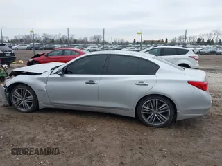 2014 Infiniti Q50 Hybrid Sport with VIN JN1AV7AR3EM703431, listed as a IAAI auction lot 41710414 with 213,611 mi miles. Bid and sale history available at carsss.com. Image 14.