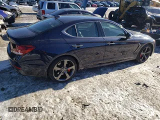 2019 Genesis G70 Dynamic with VIN KMTG34LE8KU032664, listed as a Copart auction lot 89106065 with 27,659 mi miles and Salvage Title. Bid and sale history available at DreamBid. Image 3.
