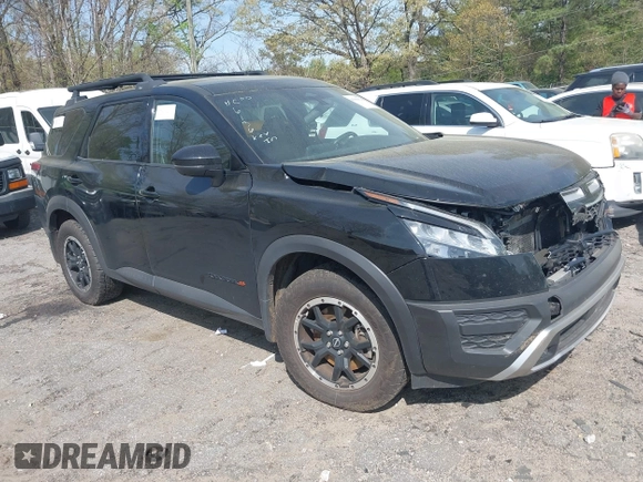 2023 Nissan Pathfinder Rock Creek with VIN 5N1DR3BD2PC256136, listed as a IAAI auction lot 41909614 with 39,429 mi miles and . Bid and sale history available at DreamBid. Image 1.