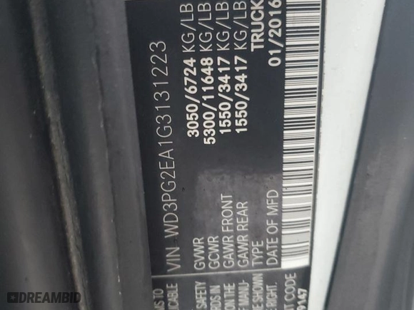 2016 Mercedes-Benz Metris Cargo Van with VIN WD3PG2EA1G3131223, listed as a Copart auction lot 47848545 with 147,999 mi miles and Clean Title. Bid and sale history available at carsss.com. Image 13.