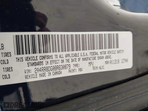 2011 Chrysler Town & Country Touring L z VIN 2A4RR8DG0BR630879, wystawiony jako IAAI lot #42217815 z przebiegiem 175 568 mil mil oraz . Historia ofert i sprzedaży dostępna na DreamBid. Obrazek 9.