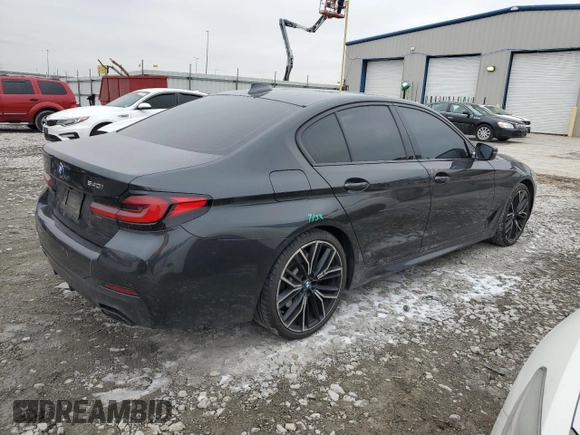 2021 BMW 5 Series 540i with VIN WBA53BJ04MCF43184, listed as a Copart auction lot 45384945 with 48,290 mi miles and Salvage Title. Bid and sale history available at DreamBid. Image 3.