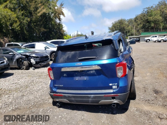 2023 Ford Explorer Limited with VIN 1FMSK8FH5PGB41352, listed as a Copart auction lot 53406155 with 25,612 mi miles and Salvage title. Bid and sale history available at DreamBid. Image 6.