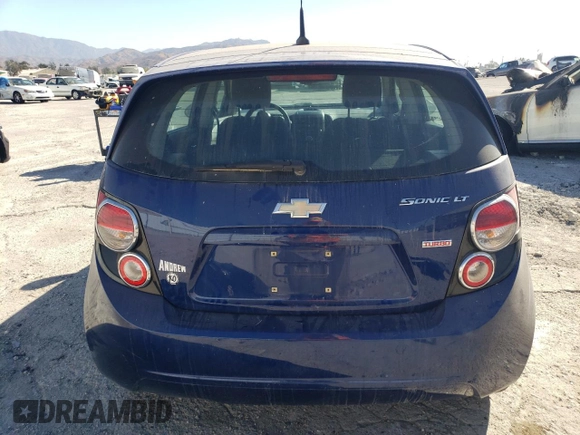 2012 Chevrolet Sonic LT with VIN 1G1JC6SBXC4216103, listed as a Copart auction lot 75721374 with 69,048 mi miles and Salvage Title. Bid and sale history available at carsss.com. Image 6.