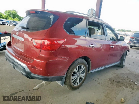 2017 Nissan Pathfinder S with VIN 5N1DR2MN7HC672605, listed as a Copart auction lot 57998845 with 105,434 mi miles and Clean title. Bid and sale history available at DreamBid. Image 3.