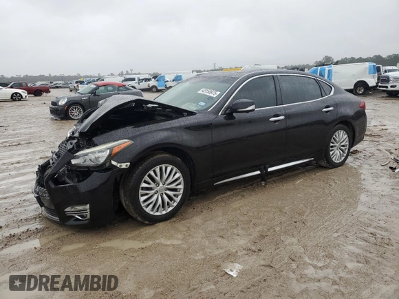 2015 Infiniti Q70 with VIN JN1BY1PPXFM600524, listed as a Copart auction lot 43150975 with 146,839 mi miles and Salvage title. Bid and sale history available at DreamBid. Image 1.