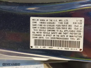 2004 Honda CR-V EX with VIN SHSRD78824U224661, listed as a IAAI auction lot 42055730 with 263,009 mi miles. Bid and sale history available at carsss.com. Image 9.