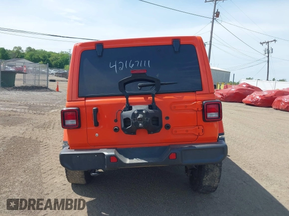 2019 Jeep Wrangler Unlimited Sahara with VIN 1C4HJXEGXKW579982, listed as a IAAI auction lot 42167111 with 98,243 mi miles and . Bid and sale history available at DreamBid. Image 17.