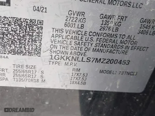2021 GMC Acadia AT4 with VIN 1GKKNLLS7MZ200453, listed as a IAAI auction lot 41325602 with 48,491 mi miles. Bid and sale history available at carsss.com. Image 9.