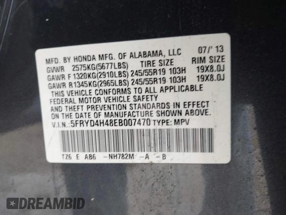 2014 Acura MDX Tech Pkg with VIN 5FRYD4H48EB007470, listed as a IAAI auction lot 42123432 with 186,942 mi miles. Bid and sale history available at carsss.com. Image 9.